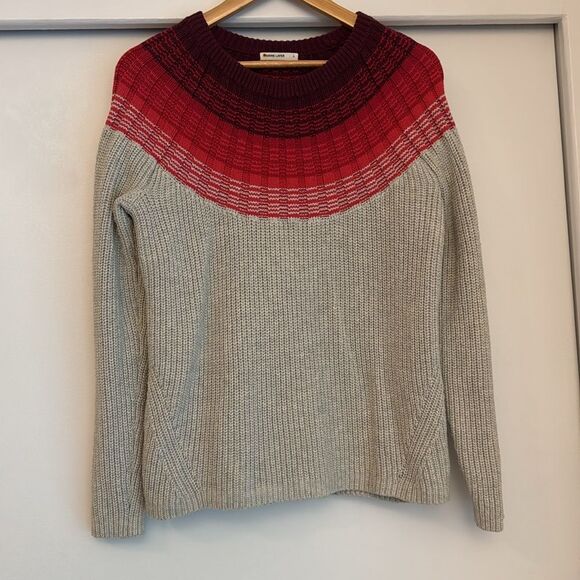 Marine Layer Demi Raglan Sweater Knit Pearl Heather Ombré Size Large - Picture 4 of 6